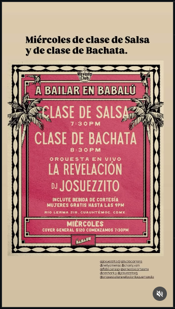 Flier de El Babalú · Miércoles salsa L.A. y bachata