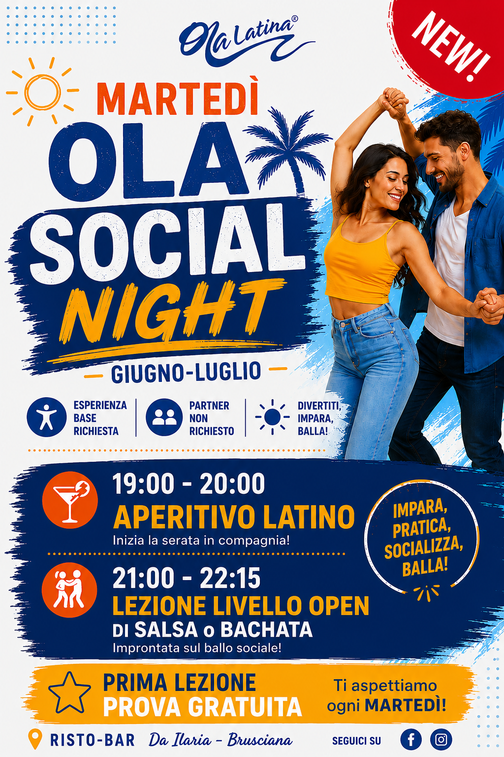 Flyer de OLA Social Night