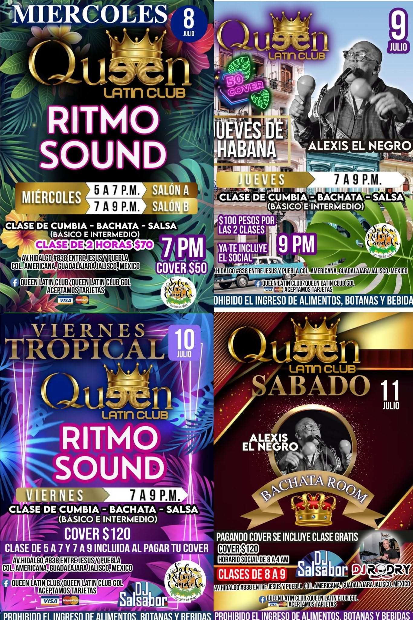 Flyer de Radar Guadalajara · Queen Latin Club miercoles