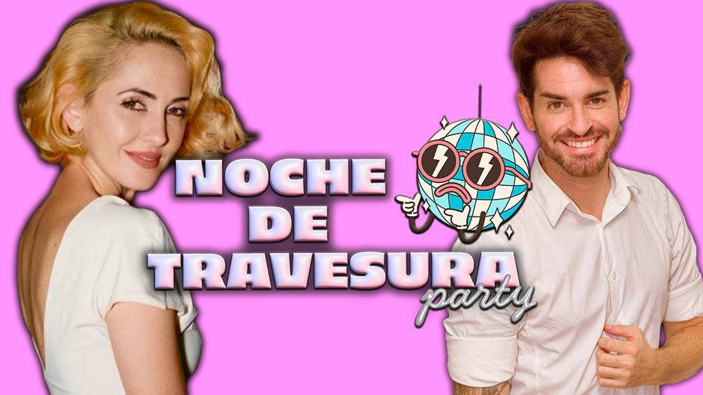 Flyer de Noche de Travesura Party - Mercedes Lambre y Nick Garnier