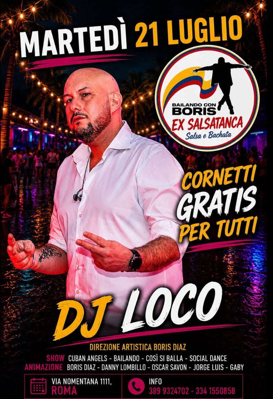 Flyer for Cornetto Party · Bailando con Boris en SalsaTanca