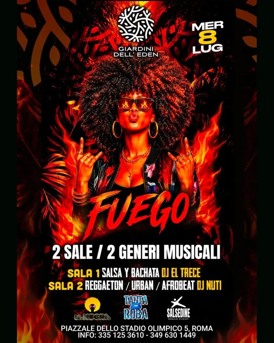 Flyer for FUEGO Latin Urban Experience