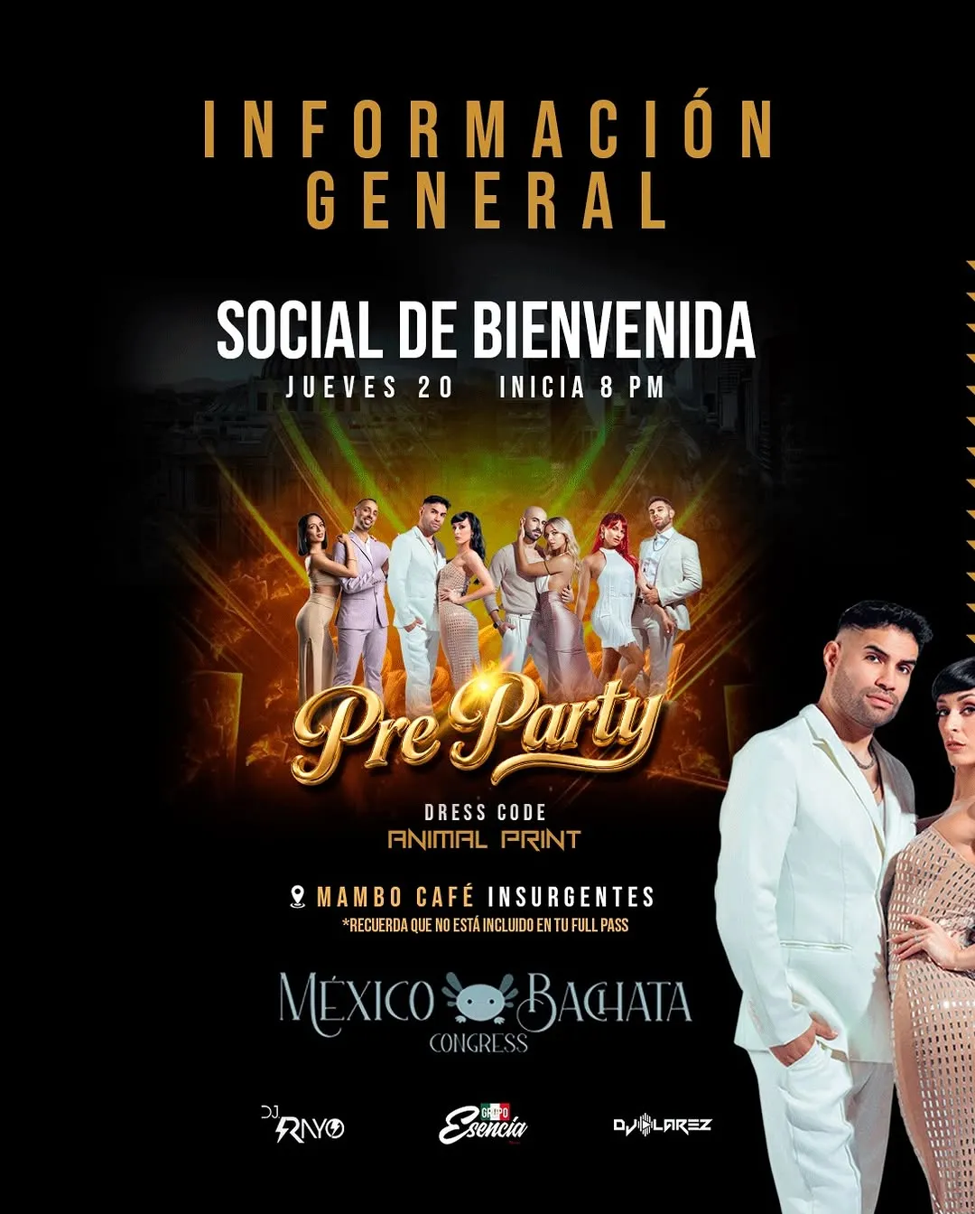 Flyer de Social de Bienvenida - Pre Party MBC